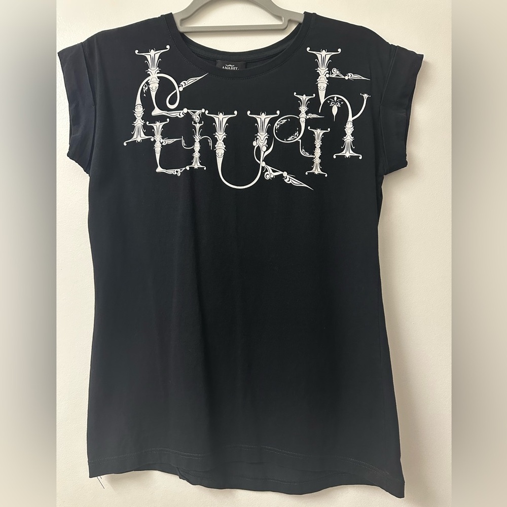 Black Graphic Tee With Armenian Letters